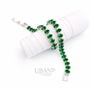 UBANjewels Elegant Emerald Green Oval-Cut Crystal Tennis Bracelet