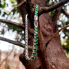 UBANjewels Elegant Emerald Green Oval-Cut Crystal Tennis Bracelet