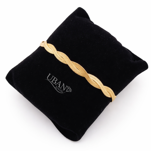 UBAN Jewels™ Twisted Silk Chain Bracelet - Gold-Plated Stainless Steel Anti-Tarnish Link Bracelet