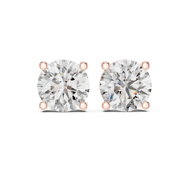 UBAN Jewels™ Classic 4 Ct TW CZ Solitaire Stud Earrings - Premium Silver Solitaire Earrings