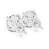 UBAN Jewels™ Classic 4 Ct TW CZ Solitaire Stud Earrings - Premium Silver Solitaire Earrings