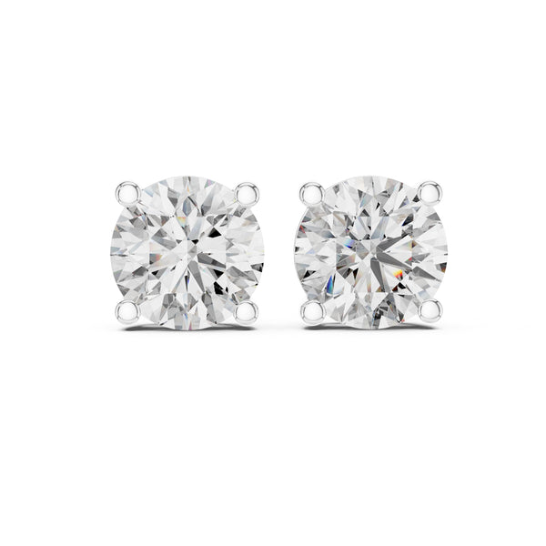 UBAN Jewels™ Classic 4 Ct TW CZ Solitaire Stud Earrings - Premium Silver Solitaire Earrings