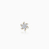 14K Gold Studded Bracelet with Floral Accent