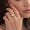 UBAN Jewels™ Radiant Bloom Crystal Spinner Ring - Anti-Tarnish & Adjustable