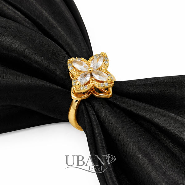UBAN Jewels™ Floral Elegance Spinner Ring - Anti-Tarnish & Adjustable