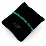 UBANjewels Elegant Emerald Green Oval-Cut Crystal Tennis Bracelet