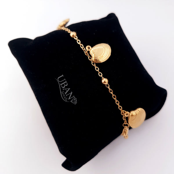 UBAN Jewels™ Multi Sea Shell Anklet - 18k Gold-Plated Stainless Steel Boho Seashell Charm Anklet