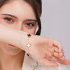 UBAN Jewels™ Set of 2 Victorian & Moorish Van Cleef Bracelets - Gold-Plated Stainless Steel Anti-Tarnish Clover Charm Bracelet Combo