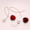UBAN Jewels™ Sweet Cherry Drop Earrings - 18k Gold-Plated Anti-Tarnish Red Resin Fruit Statement Earrings