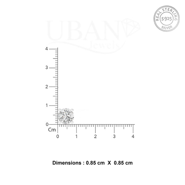 UBAN Jewels™ Classic 4 Ct TW CZ Solitaire Stud Earrings - Premium Silver Solitaire Earrings