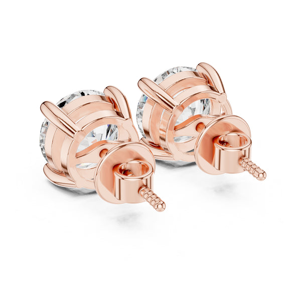 UBAN Jewels™ Classic 4 Ct TW CZ Solitaire Stud Earrings - Premium Silver Solitaire Earrings