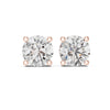 UBAN Jewels™ Classic 4 Ct TW CZ Solitaire Stud Earrings - Premium Silver Solitaire Earrings