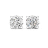 UBAN Jewels™ Classic 4 Ct TW CZ Solitaire Stud Earrings - Premium Silver Solitaire Earrings