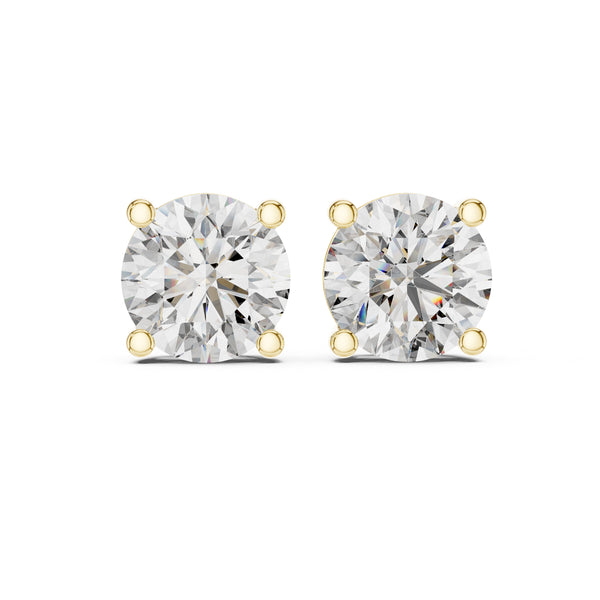 UBAN Jewels™ Classic 4 Ct TW CZ Solitaire Stud Earrings - Premium Silver Solitaire Earrings