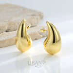 UBAN Jewels™ Vintage Emerald Sunburst Drop Earrings - 18k Gold-Plated Stainless Steel Carved Statement Earrings