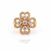 Radiant Lucky Clover Crystal Spinner Ring - Anti-Anxiety & Adjustable