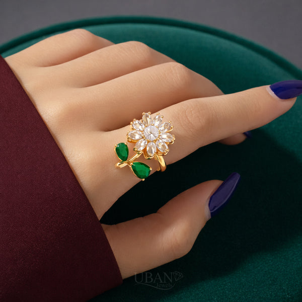UBANjewels™ Blooming Flower Spinner Ring (Adjustable & Anti-Anxiety)