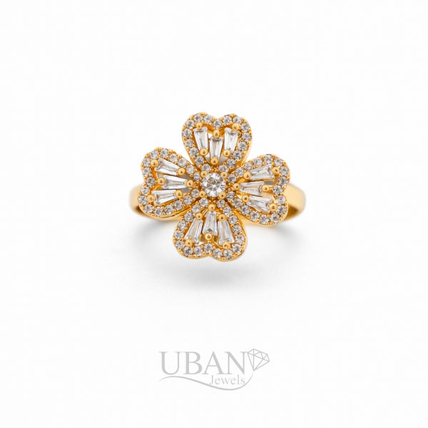 UBAN Jewels™ Radiant Lucky Clover Spinner Ring - Stainless Steel & Anti-Tarnish