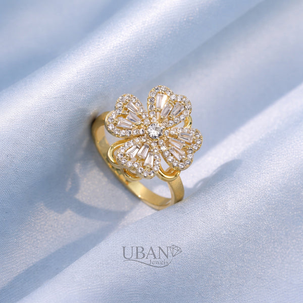 UBAN Jewels™ Radiant Lucky Clover Spinner Ring - Stainless Steel & Anti-Tarnish